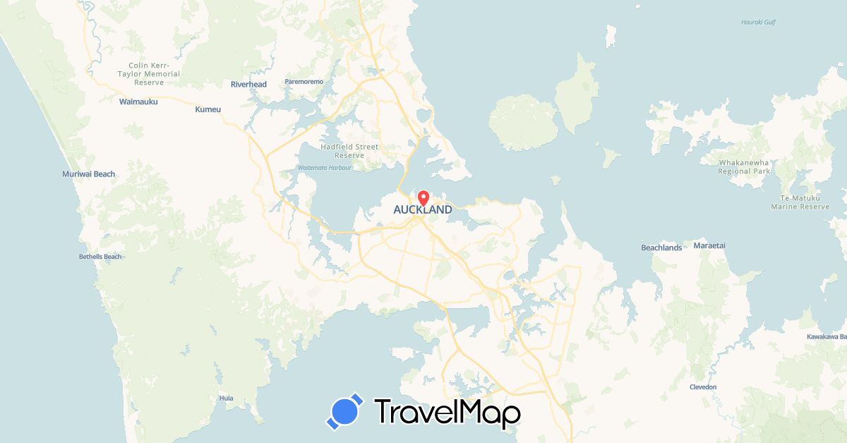TravelMap itinerary: running in New Zealand (Oceania)